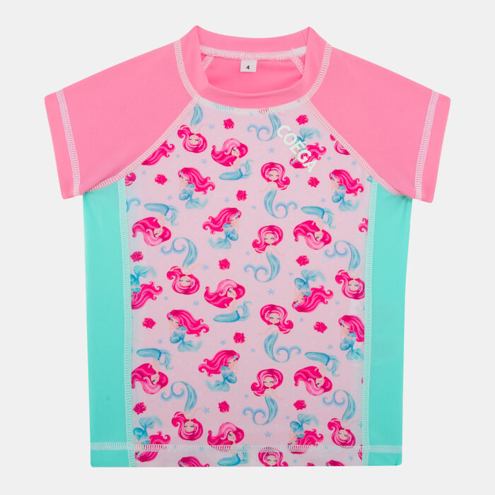 كويغا تيشيرت السباحة برينتد راشجارد للأطفال وردي image number 0