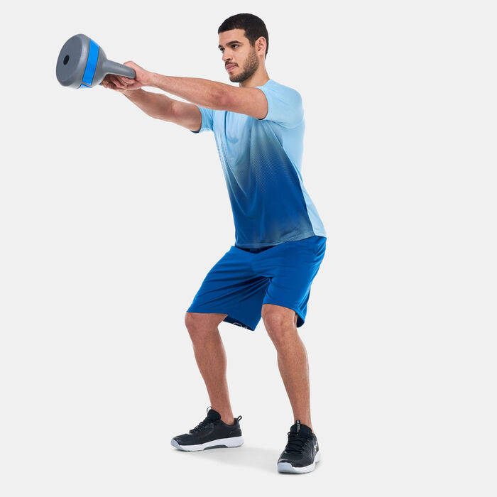 اندر ارمر شورت التمرين UA تَك ووردمارك جرافيك للرجال أزرق image number 2