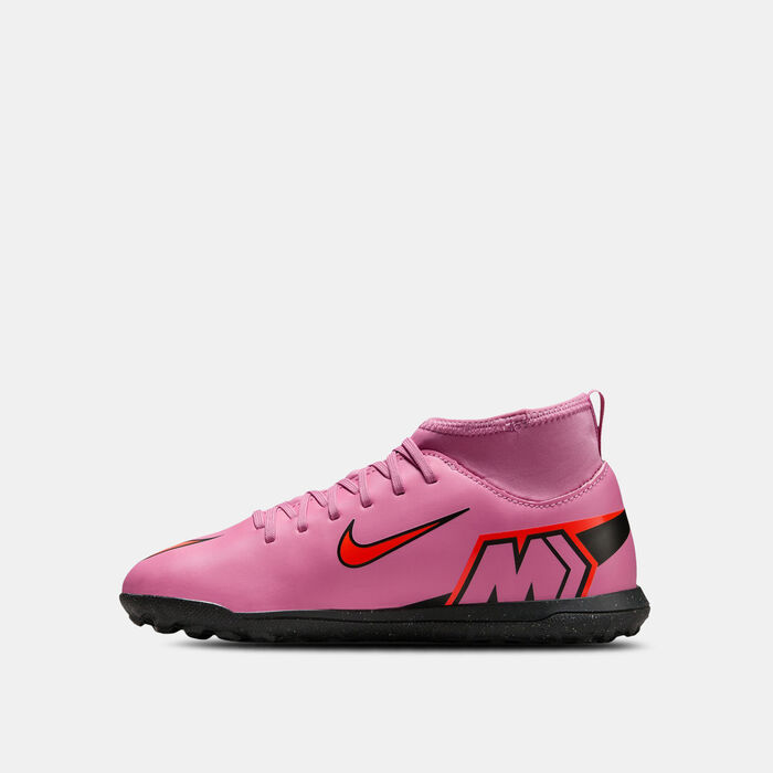 نايكي حذاء كرة القدم ميركوريال سوبرفلاي 10 كلوب للأرضيات العشبية للأطفال وردي image number 2