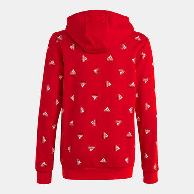 اديداس هودي براند لوف اولوفر برينت للاطفال أحمر