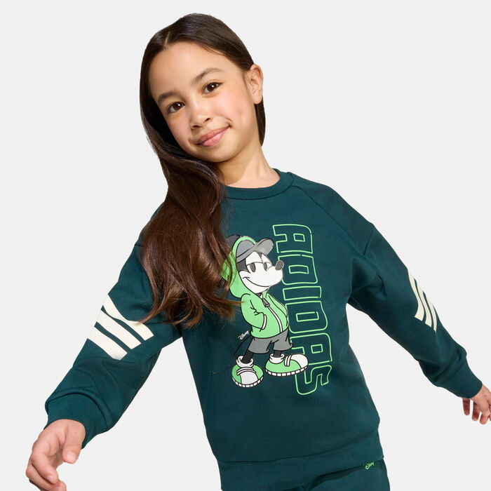 اديداس طقم تيشيرت وبنطال رياضي ديزني ميكي ماوس للأطفال أخضر image number 3