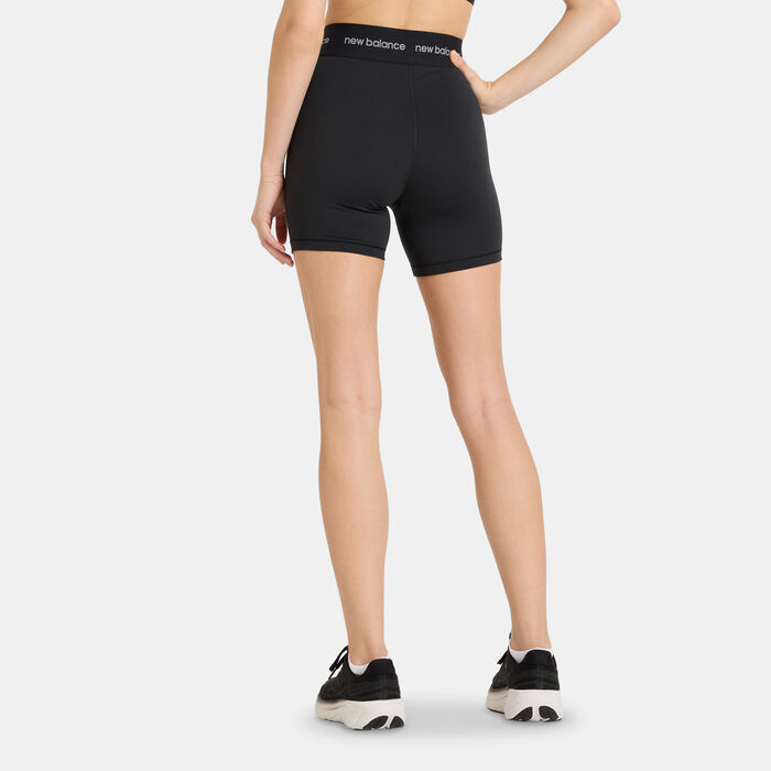 نيو بالانس شورت ركوب الدراجة سليك سبورت للنساء أسود image number 1