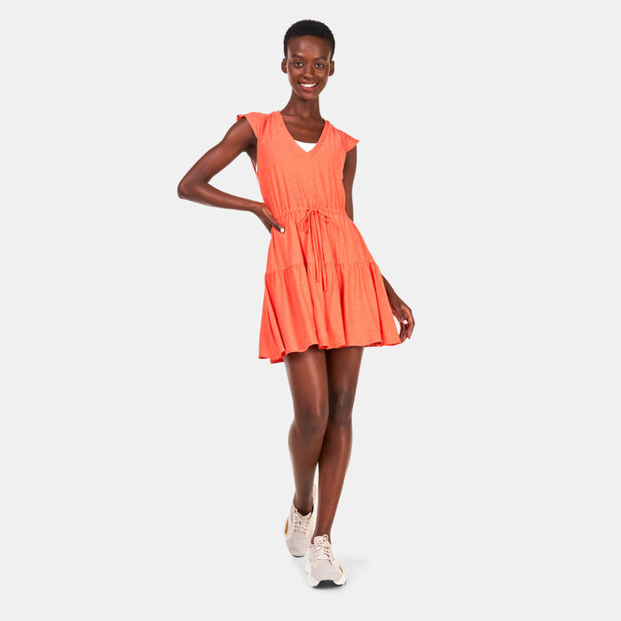 بيوند يوغا فستان فيذرويت آوت اند اباوت رافل للنساء برتقالي image number 0