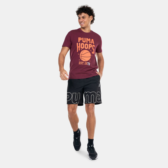 بوما تيشيرت كرة السّلة بلو برينت للرجال أحمر image number 2