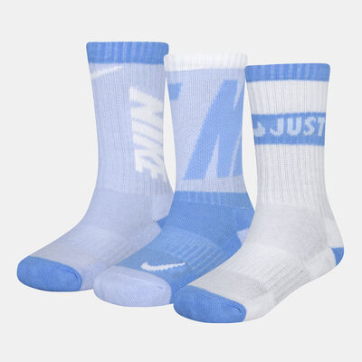 نايكي جوارب جرافيك كرو للاطفال (3 أزواج) أزرق