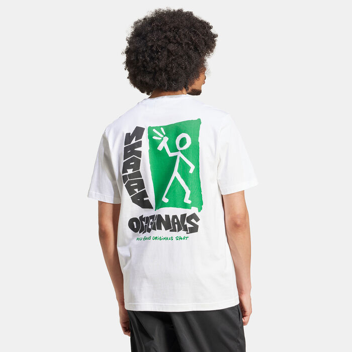 اديداس اورجينال تيشيرت التمرين سبلاي ستريت للرجال أبيض image number 1