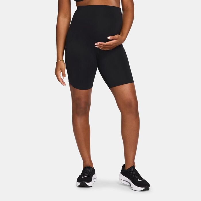 نايكي ون (للأمومة) شورت بايكر دراي-فت بخصر عالي وجيوب للنساء (للحوامل) - 20.5 سم (تقريبًا) أسود image number 0