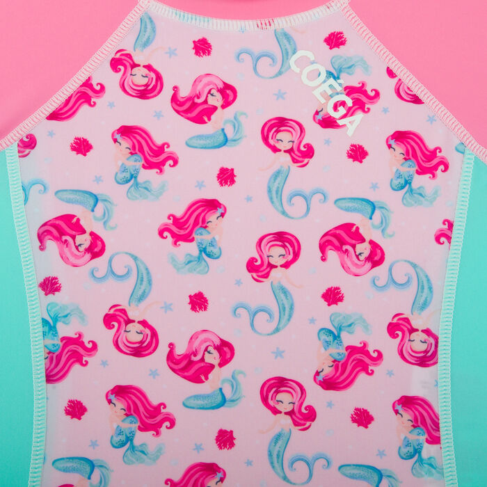 كويغا تيشيرت السباحة برينتد راشجارد للأطفال وردي image number 2