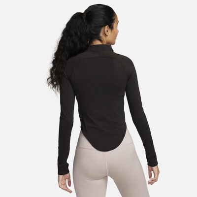 نايكي رانينج ديفجن ميد لاير دري-فت ADV بنصف سحاب للنساء أسود