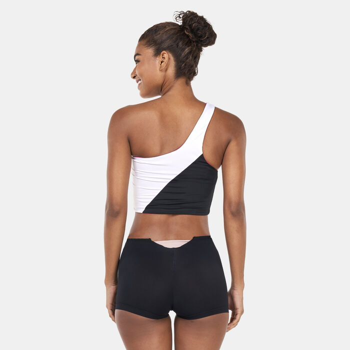 نايك سويم لباس بيكيني علوي سويم كلر-بلوك 3-في-1 للنساء أسود image number 1