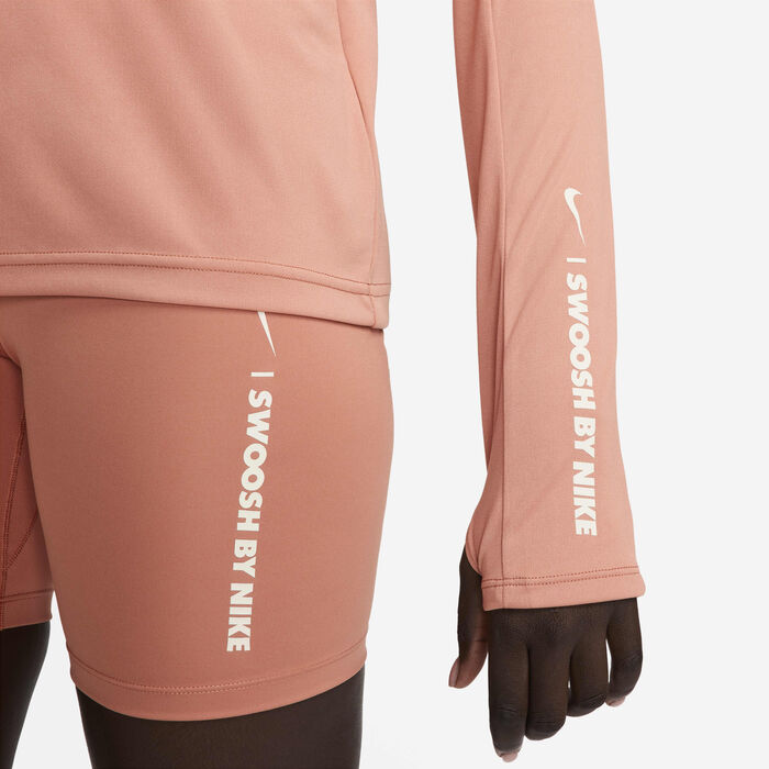 نايكي بيسر سويتشيرت دراي-فت بربع سحاب للنساء خوخي image number 4