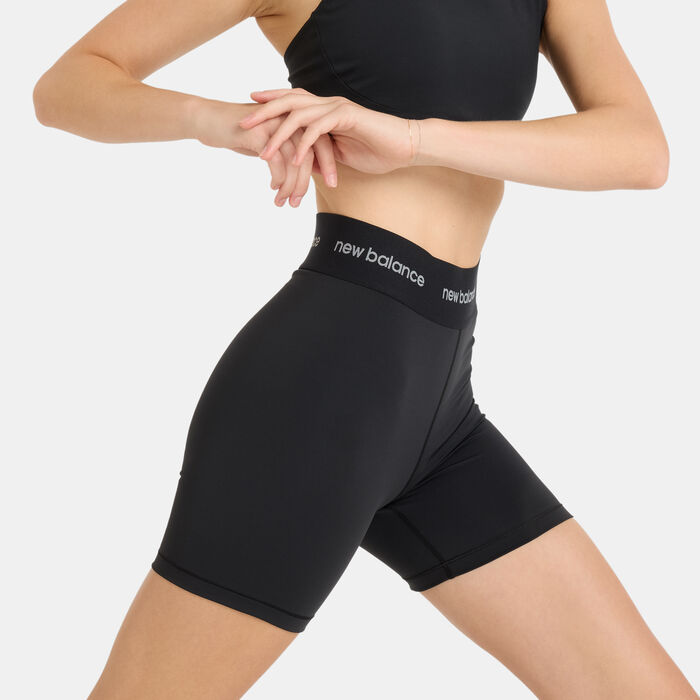 نيو بالانس شورت ركوب الدراجة سليك سبورت للنساء أسود image number 3