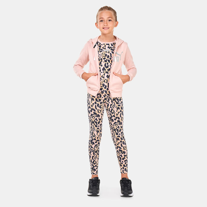 بوما هودي ايسنشالز+ لوجو بسحاب كامل للاطفال وردي image number 2