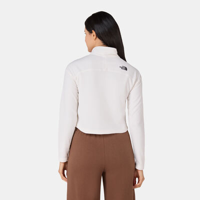 ذا نورث فيس تيشيرت قصير 100 جلاسير بربع سحاب للنساء أبيض