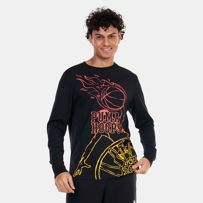 بوما تيشيرت كرة السّلة بلو برينت للرجال أسود image number 0