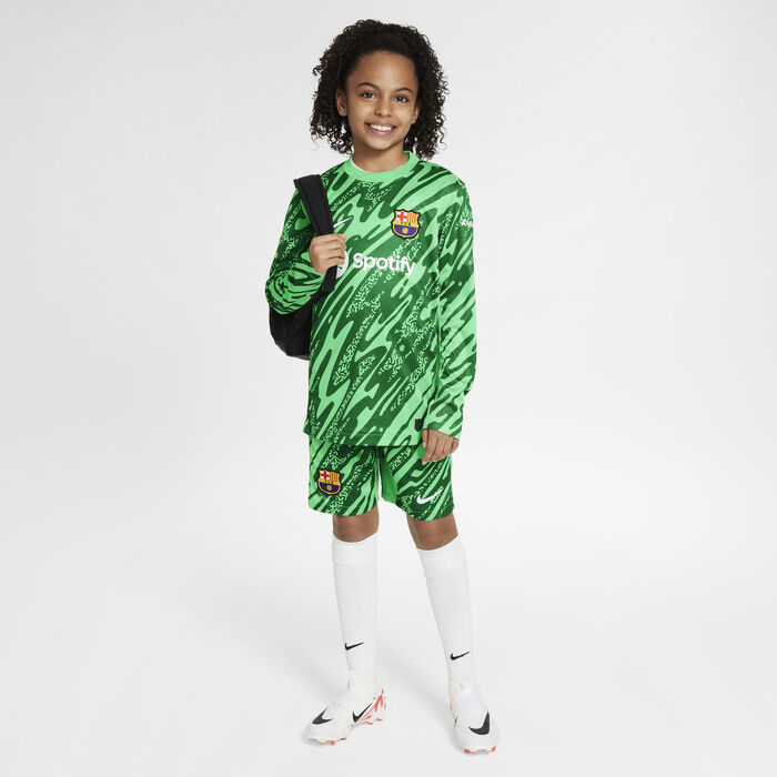 نايكي شورت كرة القدم المقلد لحارس مرمى استاد برشلونة F.C. 2024/25 دراي فت للاطفال أخضر image number 6