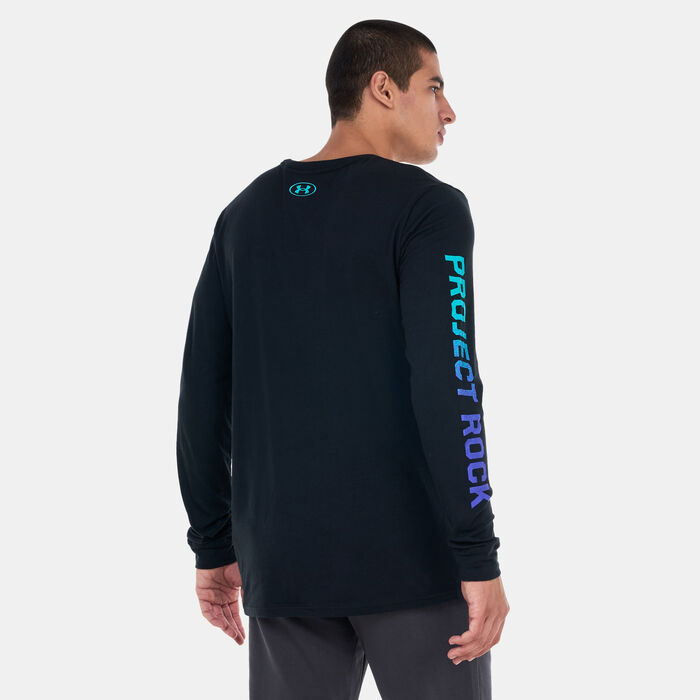 اندر ارمر تيشيرت التمرين بروجكت روك براهما بأكمام طويلة للرجال أسود image number 1