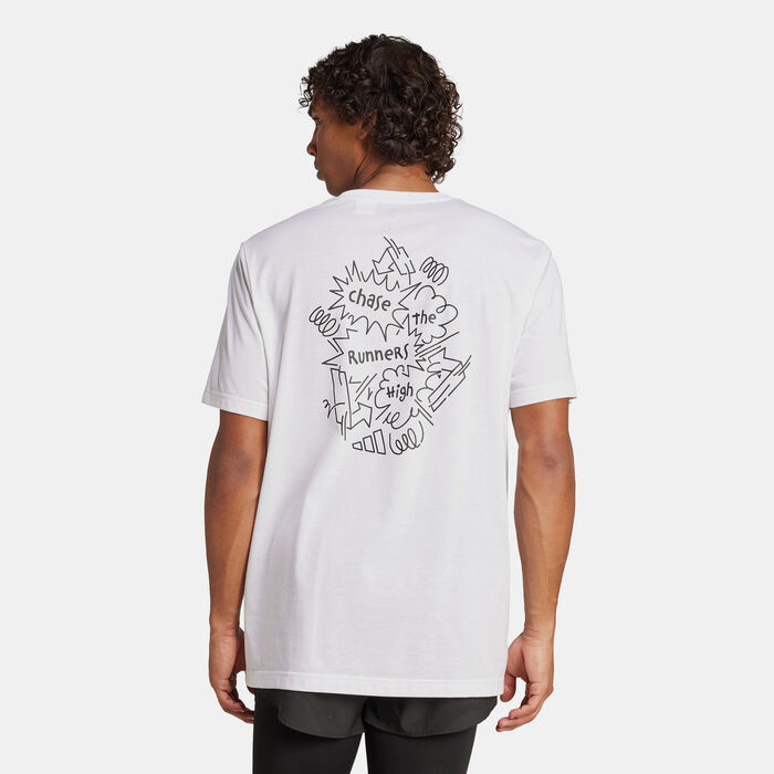 اديداس تيشيرت الجري تشيس ذا رانرز هاي جرافيك للرجال أبيض image number 1