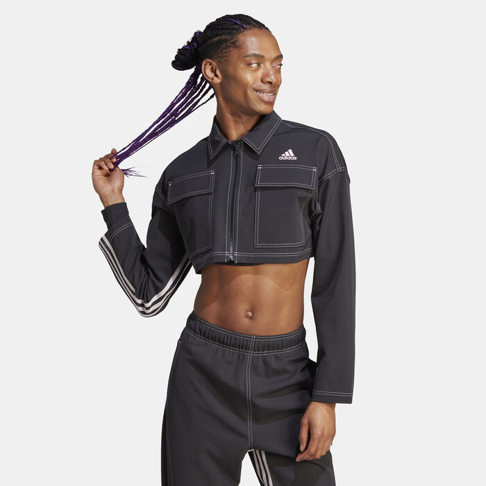 اديداس جاكيت دانس 3-سترايبس كروب للنساء أسود image number 0