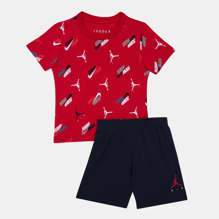جوردن طقم تيشيرت وشورت للاطفال أسود image number 0