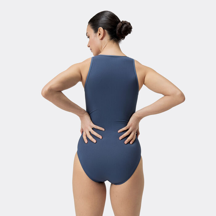سبيدو بدلة السباحة برينتد للنساء - قطعة واحدة أزرق image number 1