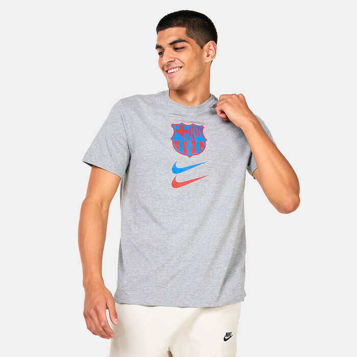 نايكي تيشيرت كرة القدم F.C برشلونة كريست للرجال رمادي image number 0