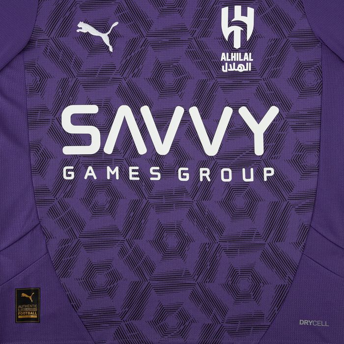 بوما تيشيرت كرة القدم الهلال 24/25 ثيرد ربليكا للاطفال بنفسجي image number 2
