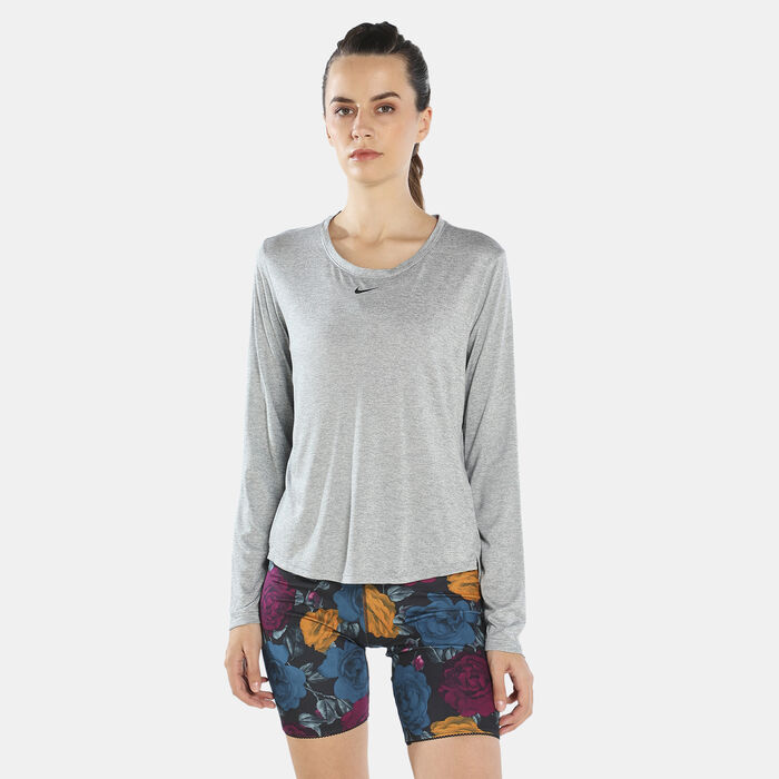 نايكي تيشيرت دراي-فت ون للنساء رمادي image number 0