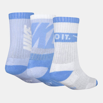 نايكي جوارب جرافيك كرو للاطفال (3 أزواج) أزرق