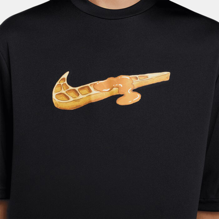 نايك سويم تيشيرت السباحة لوجو هيدروجارد للأطفال أسود image number 3