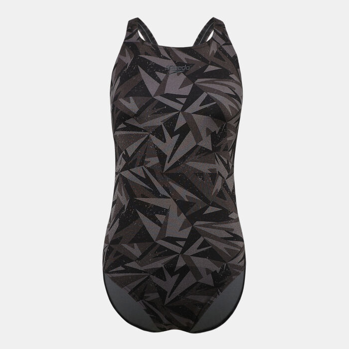 سبيدو بدلة السباحة هايبر-بوم اول اوفر برينت ميداليست للنساء (قطعة واحدة) أسود image number 0