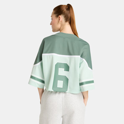 نيو بالانس تيشيرت جيرسي مش للنساء أخضر