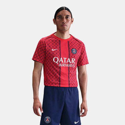 نايكي تيشيرت كرة القدم باريس سان جيرمان أكاديمي برو الأساسي بري-ماتش للرجال أحمر