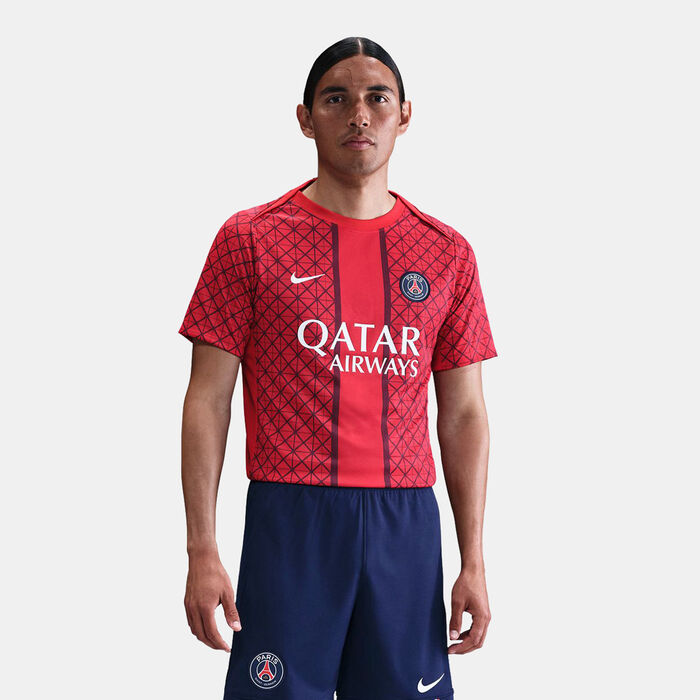 نايكي تيشيرت كرة القدم باريس سان جيرمان أكاديمي برو الأساسي بري-ماتش للرجال أحمر image number 0