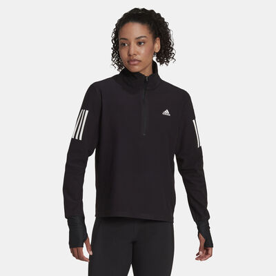 اديداس تيشيرت اون ذا رن 1/2 سحاب للنساء أسود