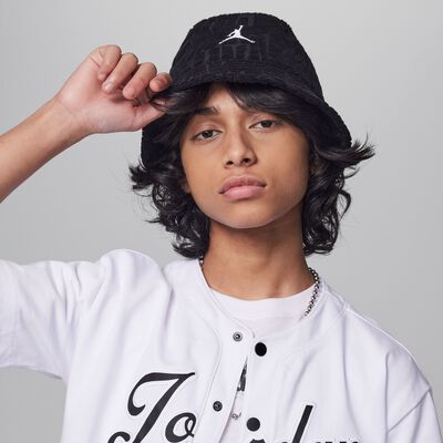 جوردن فيول اب كول داون قبعة باكت للأطفال الكبار أسود