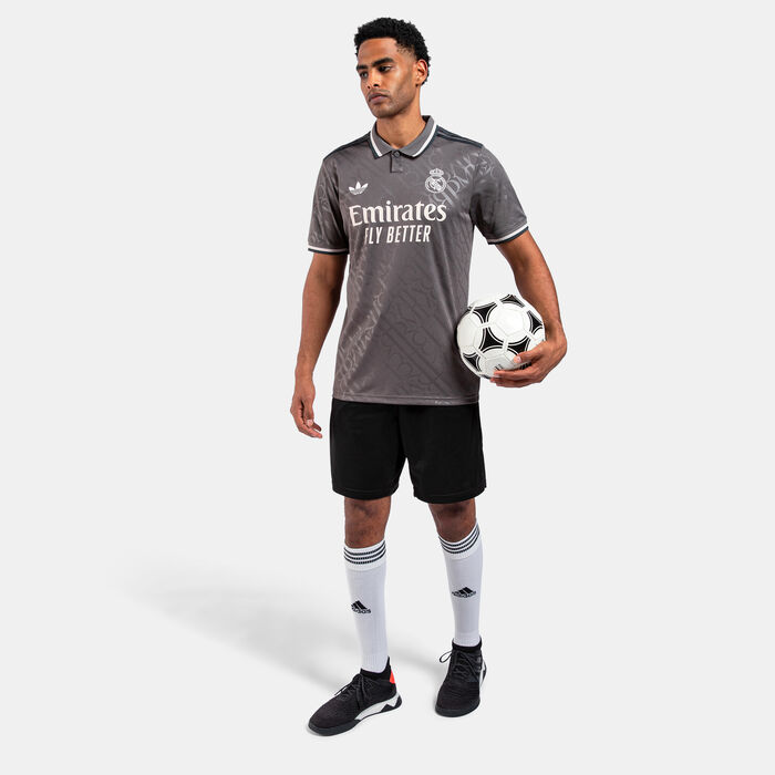 اديداس تيشيرت كرة القدم ريال مدريد 24/25 ثيرد ربليكا للرجال رمادي image number 2