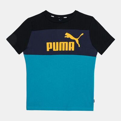 بوما تيشيرت اسنشالز+ كلربلوك للاطفال الكبار أزرق