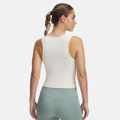 اندر ارمر تيشيرت بلا أكمام UA ترين سيملس للنساء أبيض