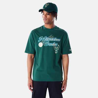 نيو ايرا تيشيرت ان-بي-ايه ميلواكي باكس سكريبت للرجال أخضر