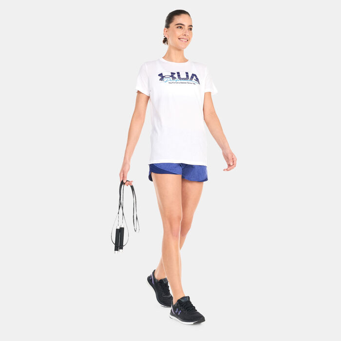 اندر ارمر شورت UA بلاي اب 3.0 تويست للنساء أزرق image number 2