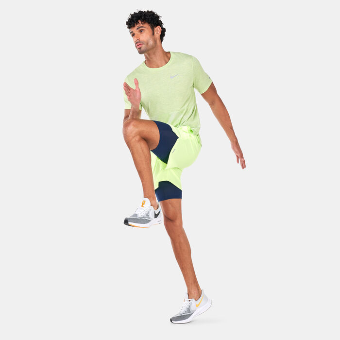 نايكي دراي-فِت سترايد شورت الجري 2 في 1 للرجال - 18 سم (تقريبًا) أخضر image number 2