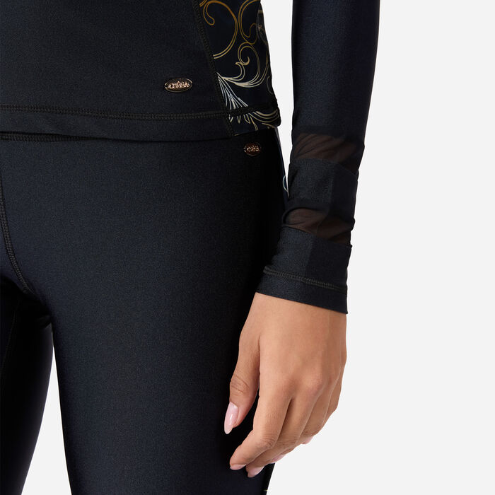 كويغا تيشيرت راشجارد للسباحة للنساء أسود image number 3