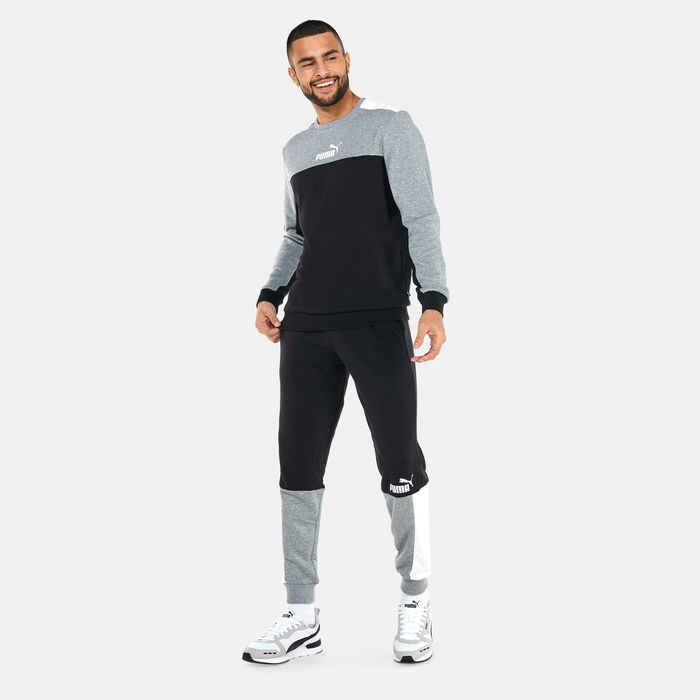 بوما سويتشيرت اسينشالز+ بلوك كرو نك للرجال أسود image number 2