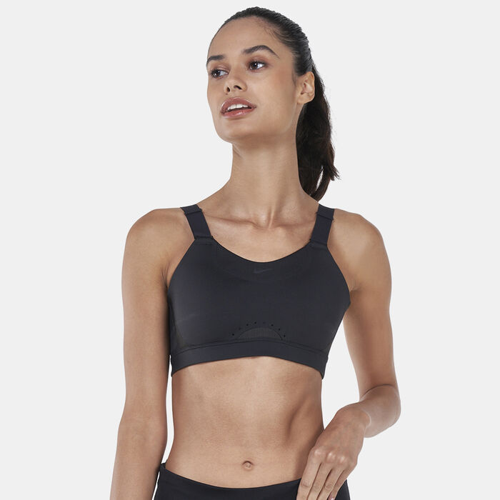 نايكي ألفا صدرية رياضية مبطنة بدعم عالٍ قابلة للتعديل للنساء أسود image number 0