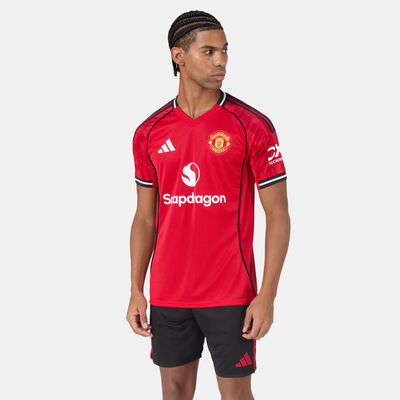 اديداس تيشيرت كرة القدم مانشيستر يونايتد 25/26 هوم طبق الأصل للرجال أحمر