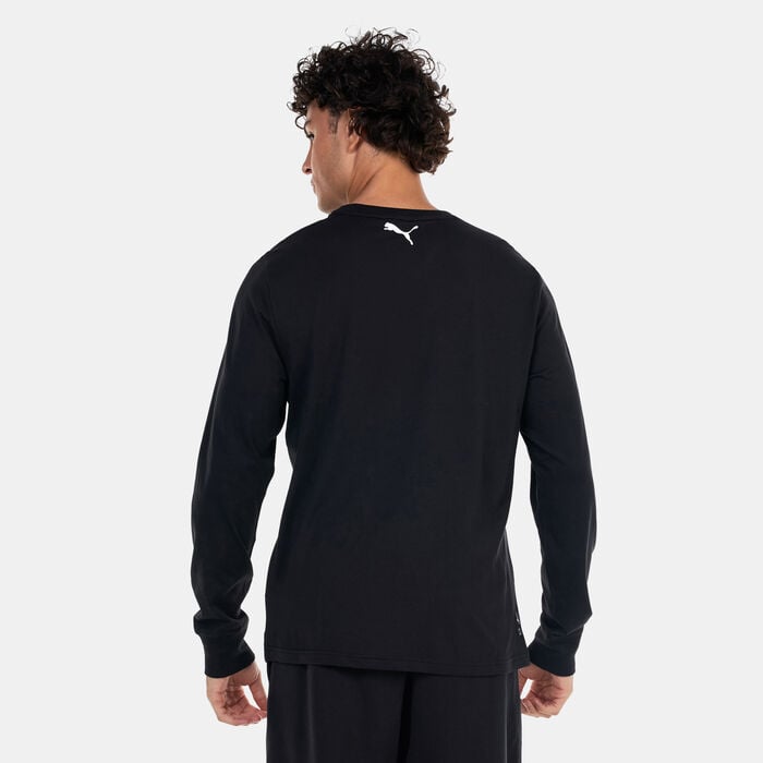 بوما تيشيرت كرة السّلة بلو برينت للرجال أسود image number 1