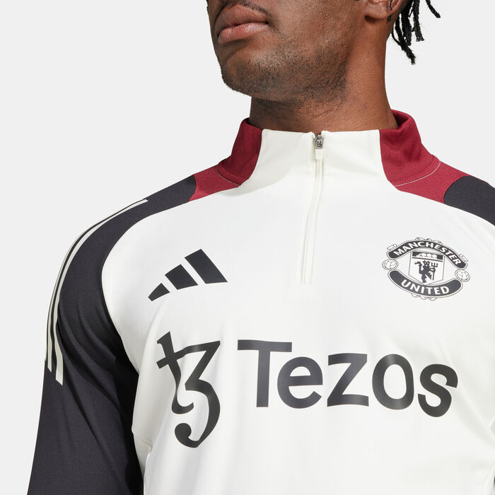 اديداس تيشيرت التمرين كرة القدم مانشستر يونايتد تيرو 24 ربع سحاب للرجال أسود image number 3