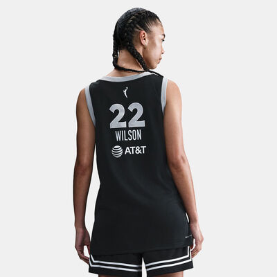 نايكي تيشيرت كرة السلة NBA آيجا ويلسون لاس فيغاس آيسز ريبليكا لموسم 2023 للنساء أسود