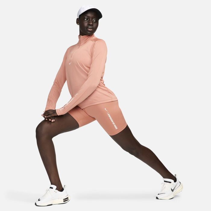 نايكي بيسر سويتشيرت دراي-فت بربع سحاب للنساء خوخي image number 5